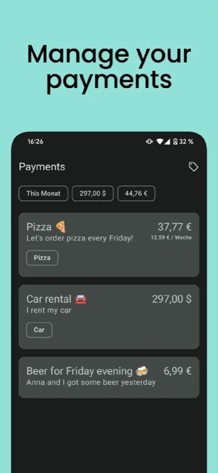 payment list